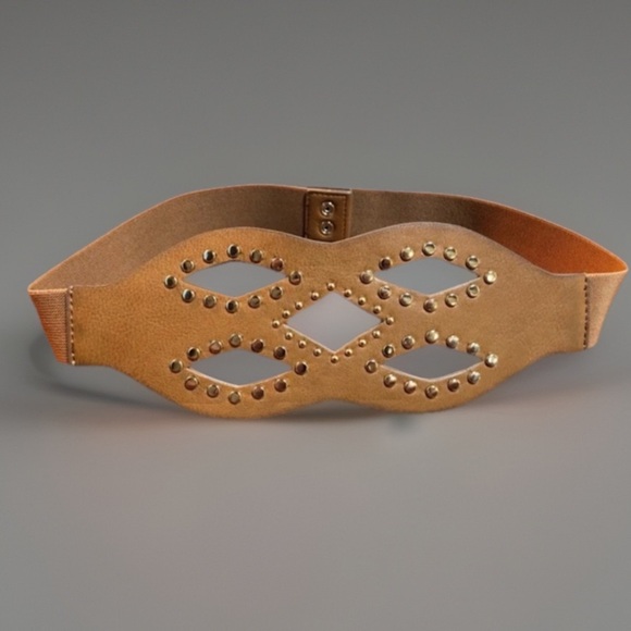 Beautiful Tan Gold Studded Bohemian Belt